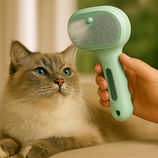 🐱 Cepillo Pulverizador 2 en 1 para gatos: Cuidado, confort y brillo en un solo gesto